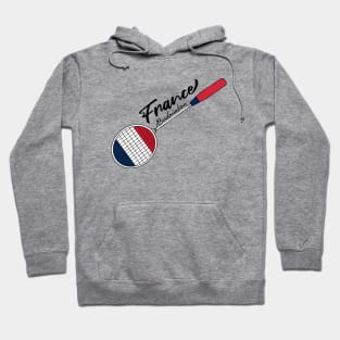 France Flag of Badminton Racquet Racket Sports (France) Flag Hoodie